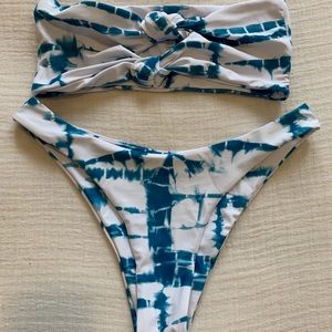 Tie-dye bandeau bathing suit top only